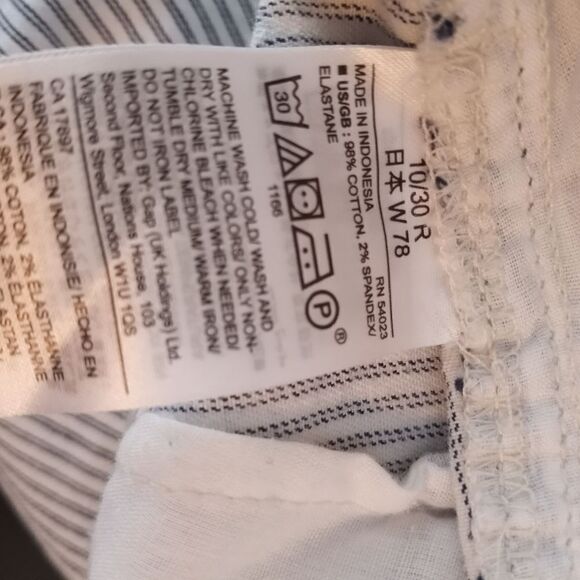 KhakisBy Gap PantsWomen 10/30R CroppedGirlfriend MidRiseStriped Pockets Straight - Picture 5 of 7